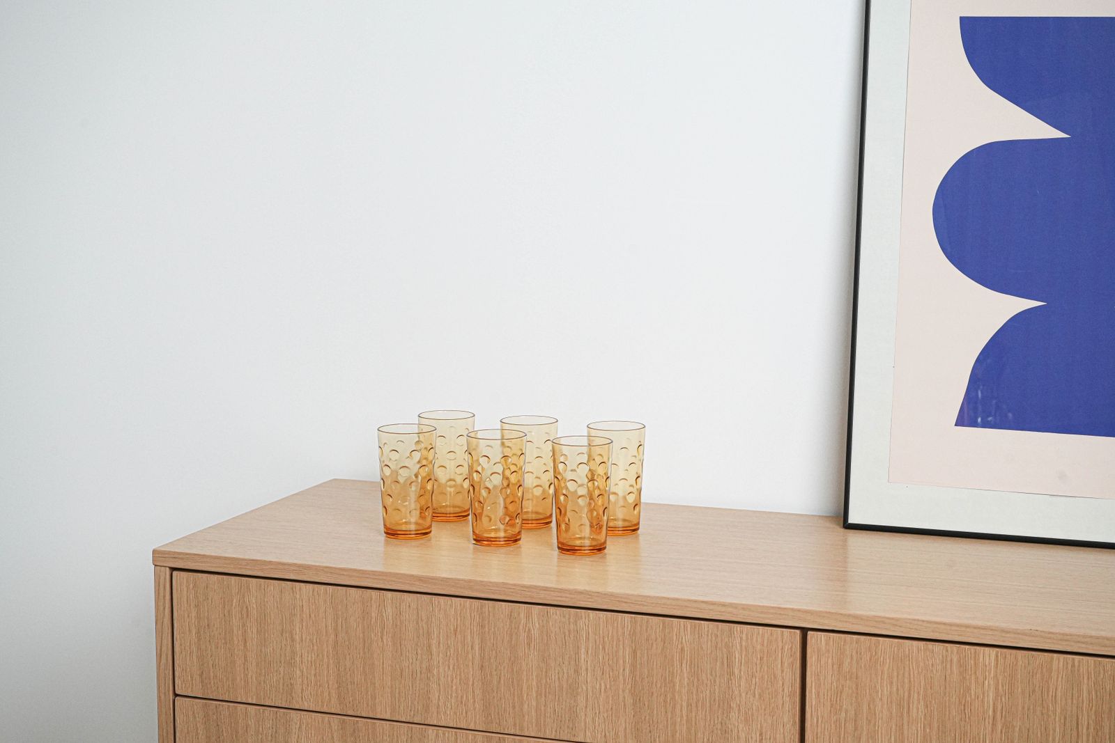 Set Of Amber Glasses, Italian Design, 1970s, Manufactured In Italy photo buy