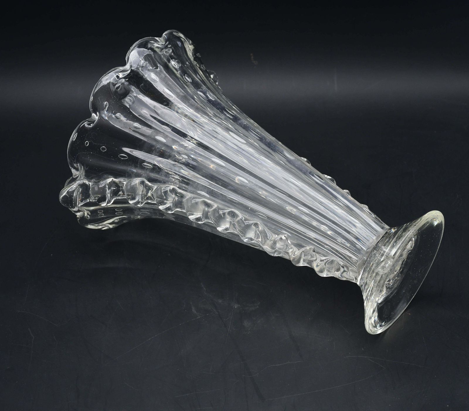 Art Decò Murano Bullicante Vase By Barovier & Toso, 1950s photo vinterior