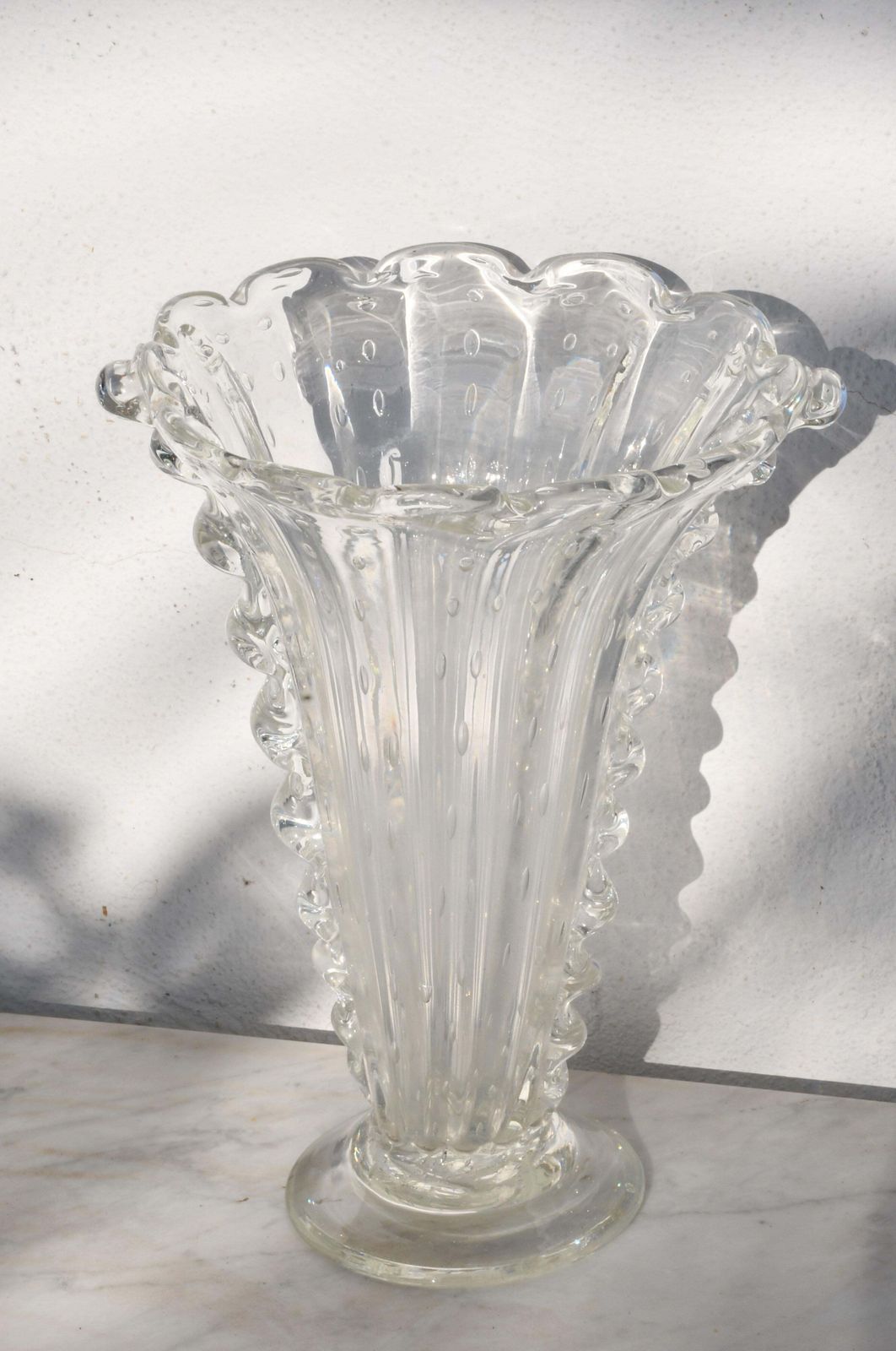 photo furniture Art Decò Murano Bullicante Vase By Barovier & Toso, 1950s