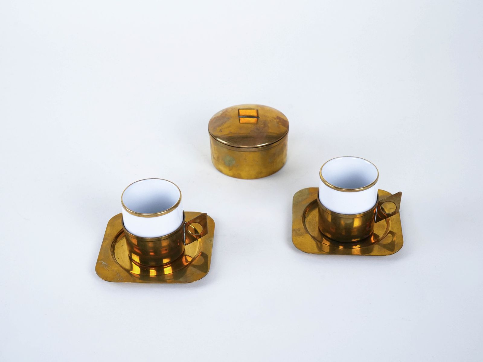 Porseleinen Koffieservies, Italiaans Design, Jaren 1970, Ontwerper: Claude Delvé, Fabrikant: Delfi photo Woonaccessoires