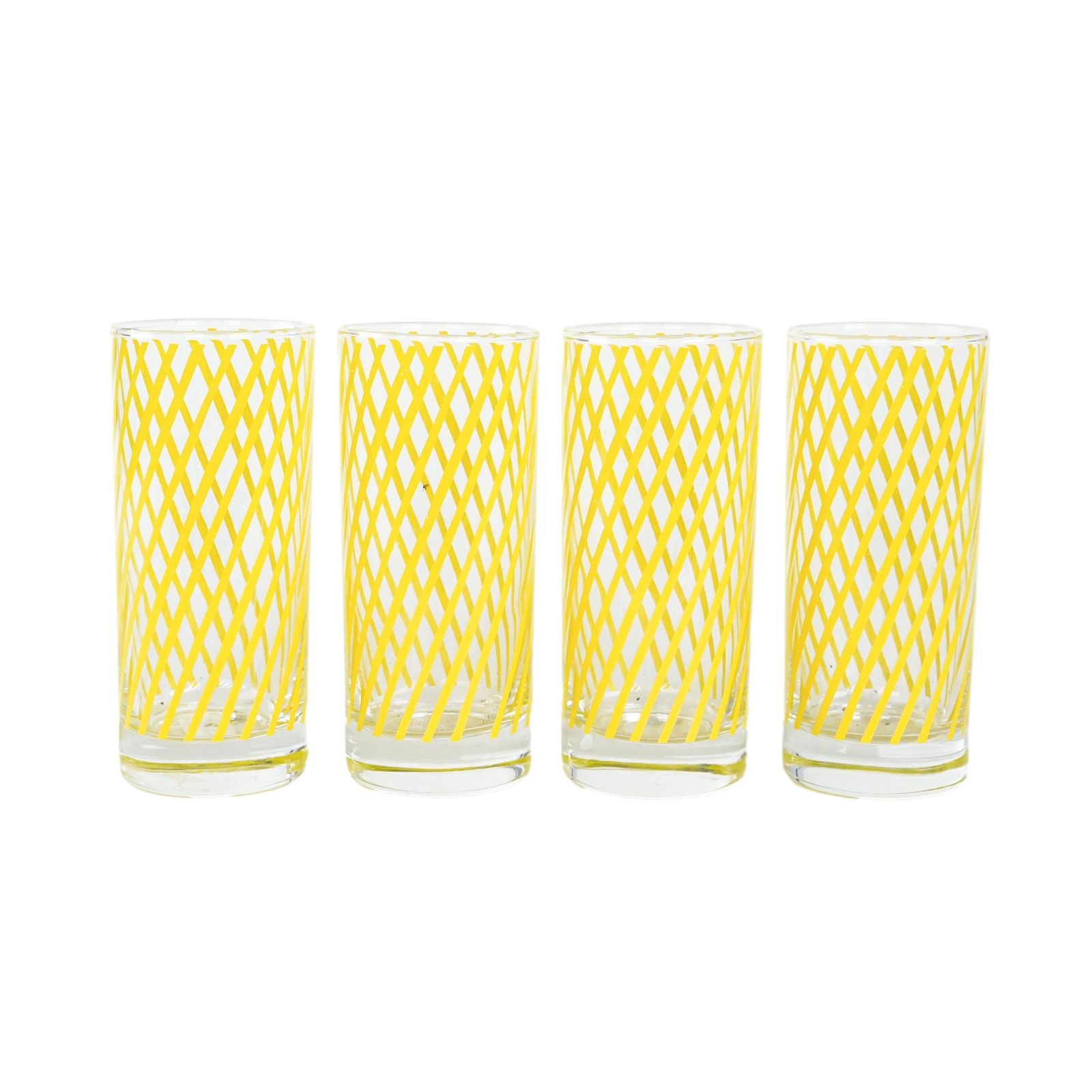 Set Of Highball Glasses, Italian Design, 1970s, Manufactured In Italy