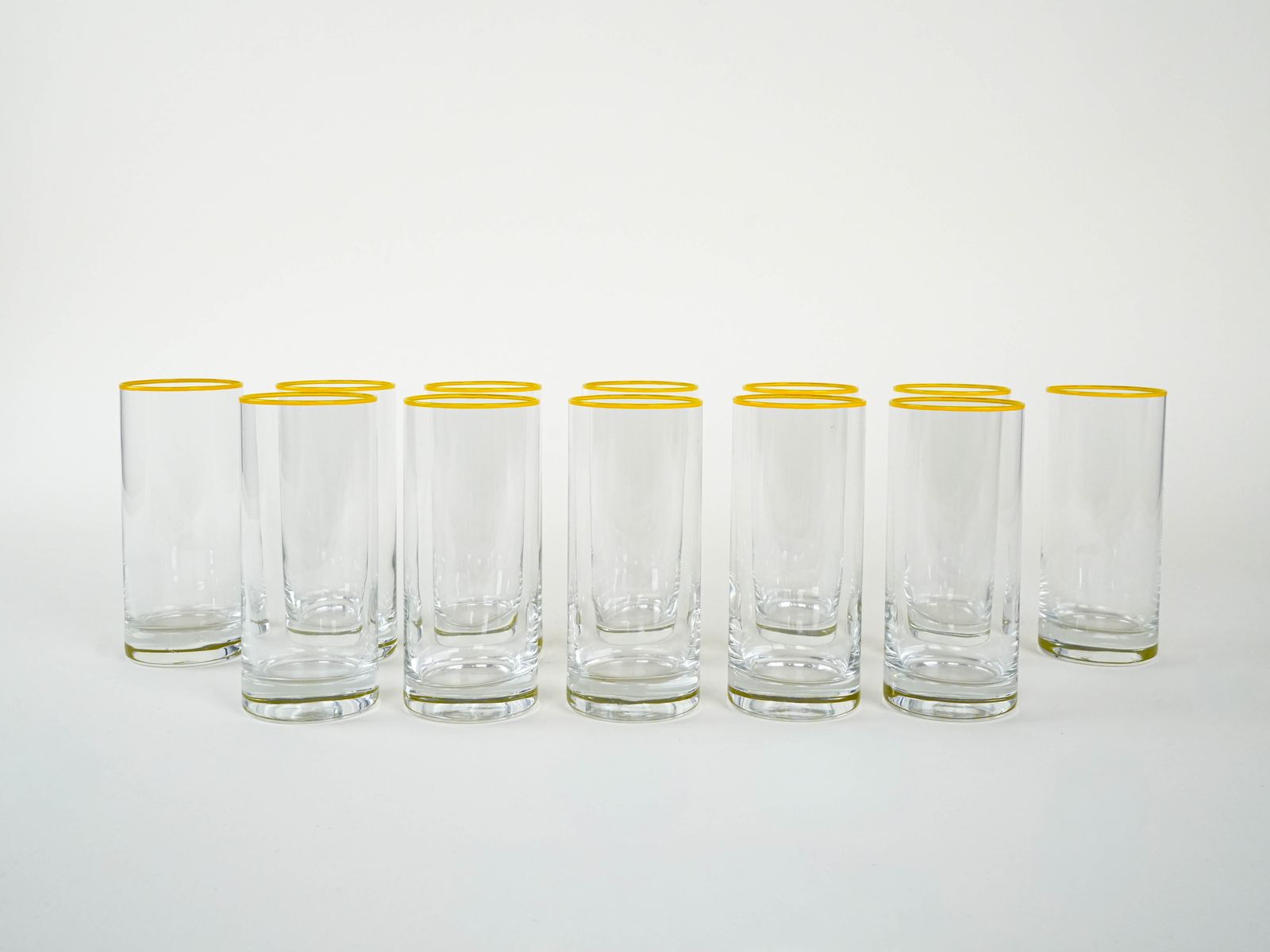 Set Of Highball Glasses, Italian Design, 1970s, Manufactured In Italy photo for sale