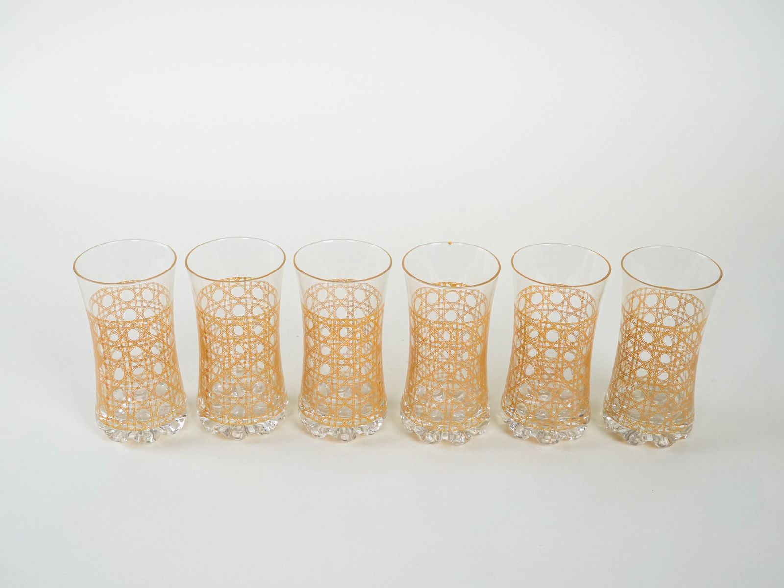 Set Of Six Glasses, Italian Design, 1960s, Manufactured In Italy photo Home Decor