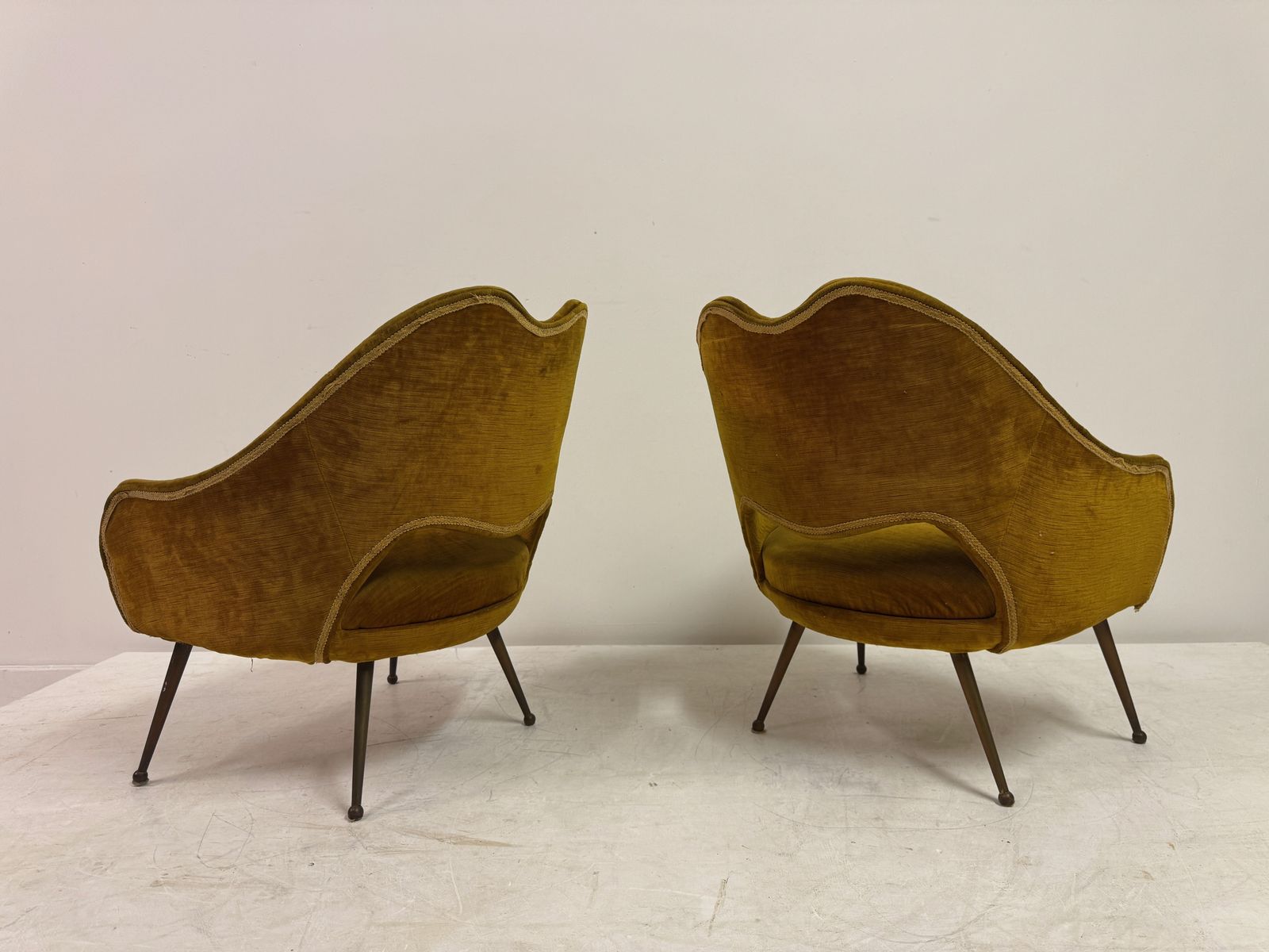 Furniture Pair Of Small 1950s Italian Armchairs photo