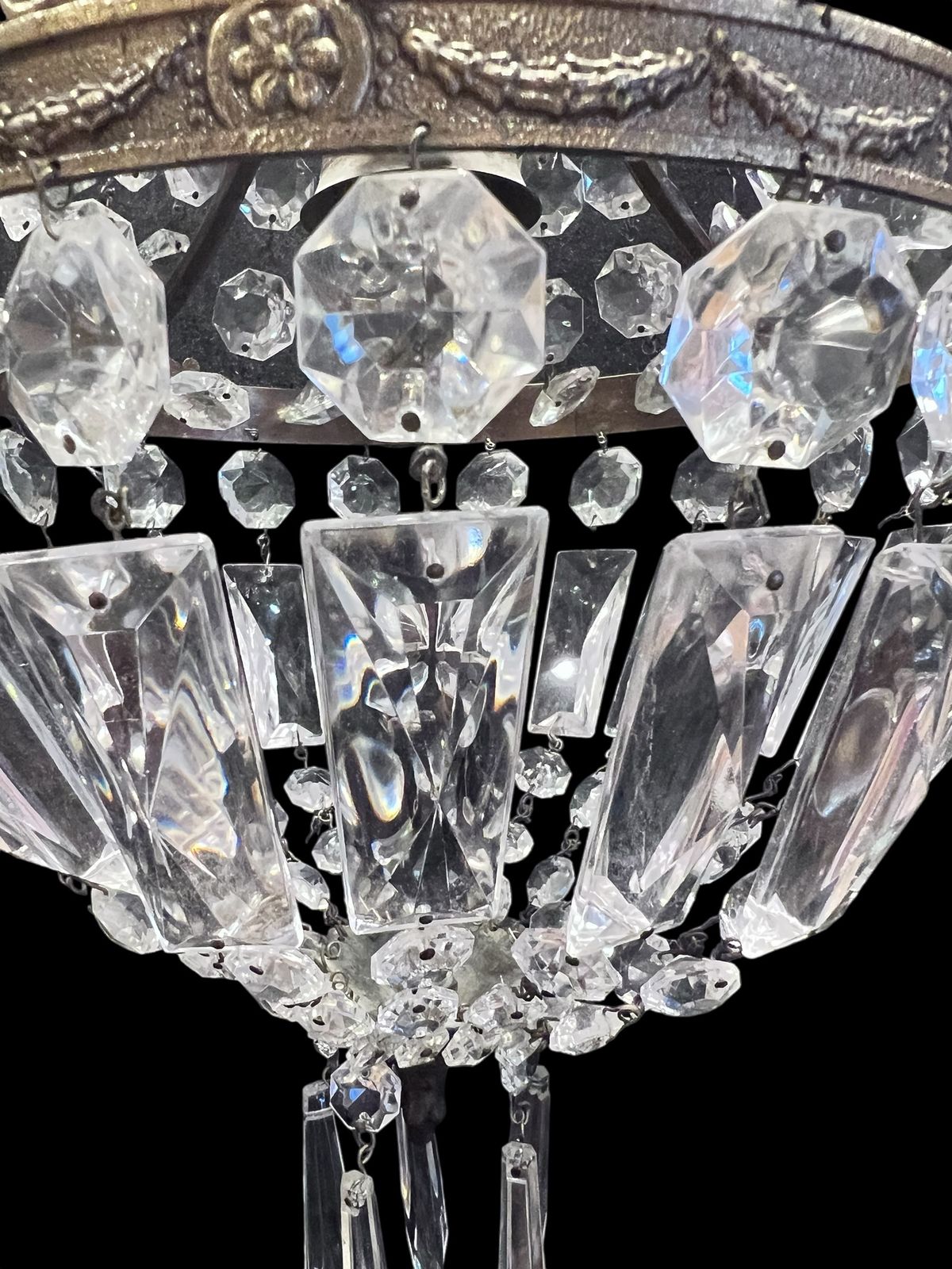 A One Light French Empire Antique Crystal Chandelier photo 420.0
