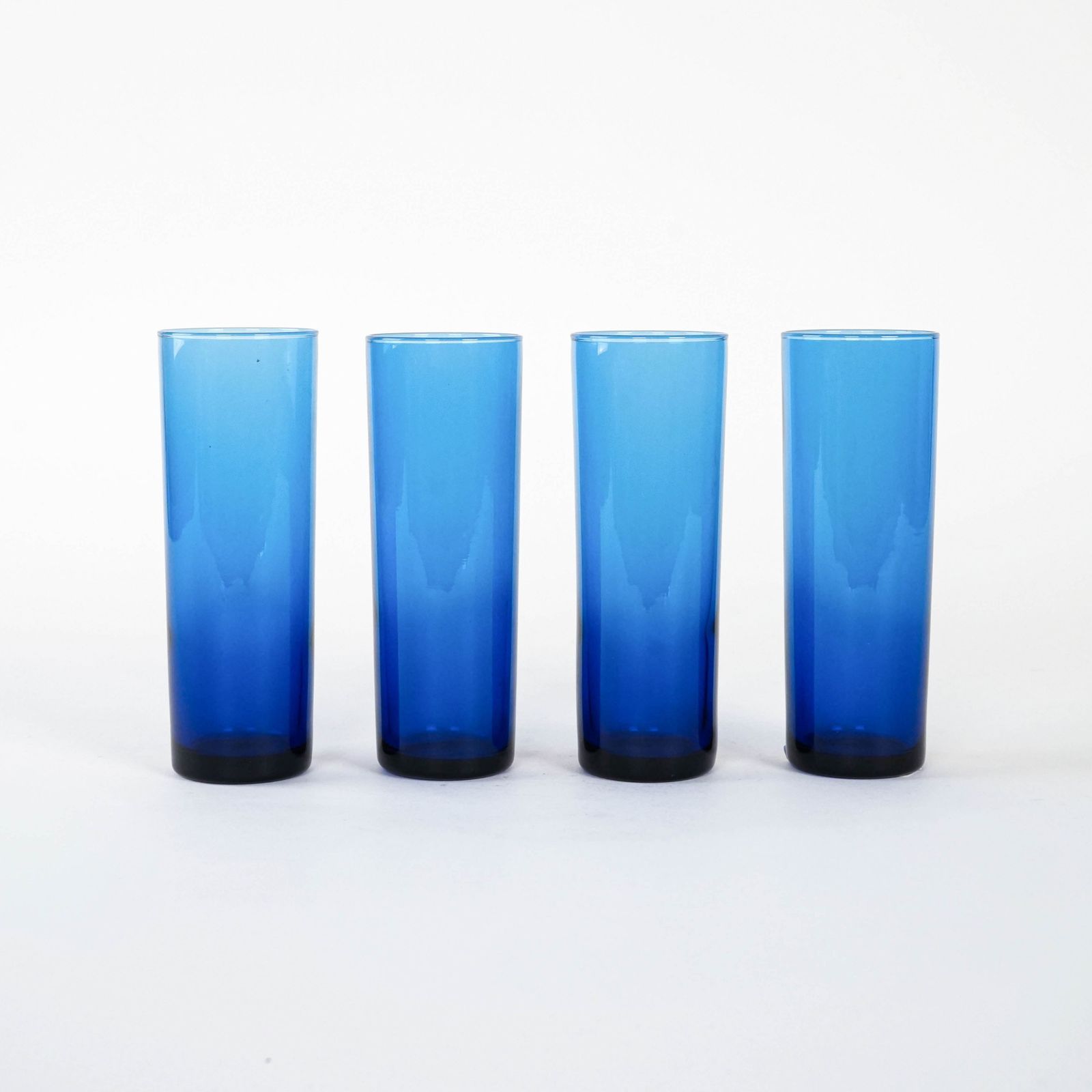 Set Of Cobalt Glasses, Italian Design, 1970s, Manufactured In Italy photo furniture