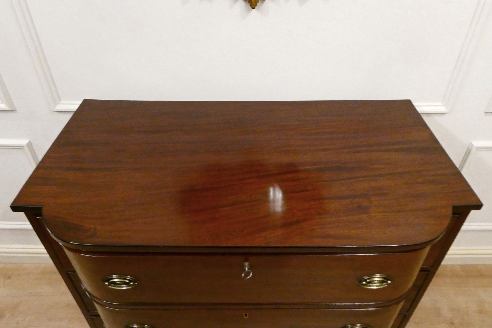 Regency Mahogany Bow Fronted Chest Of Drawers photo vinterior