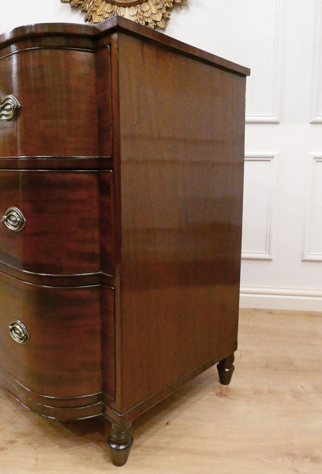 photo for sale Regency Mahogany Bow Fronted Chest Of Drawers