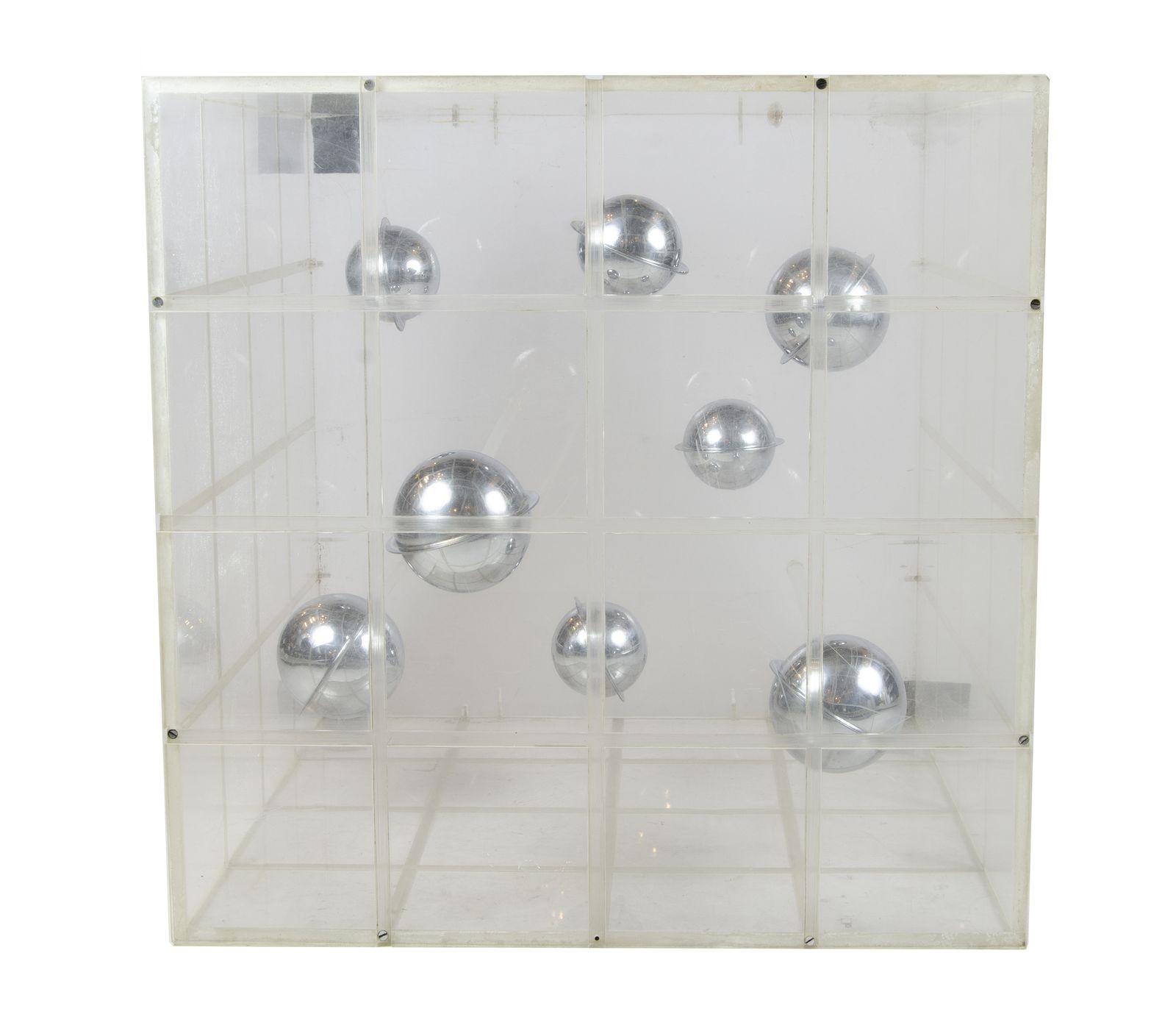 1960s Op Art Translucent Acrylic Cube Sculpture By Argentine Author Martha Boto photo for sale