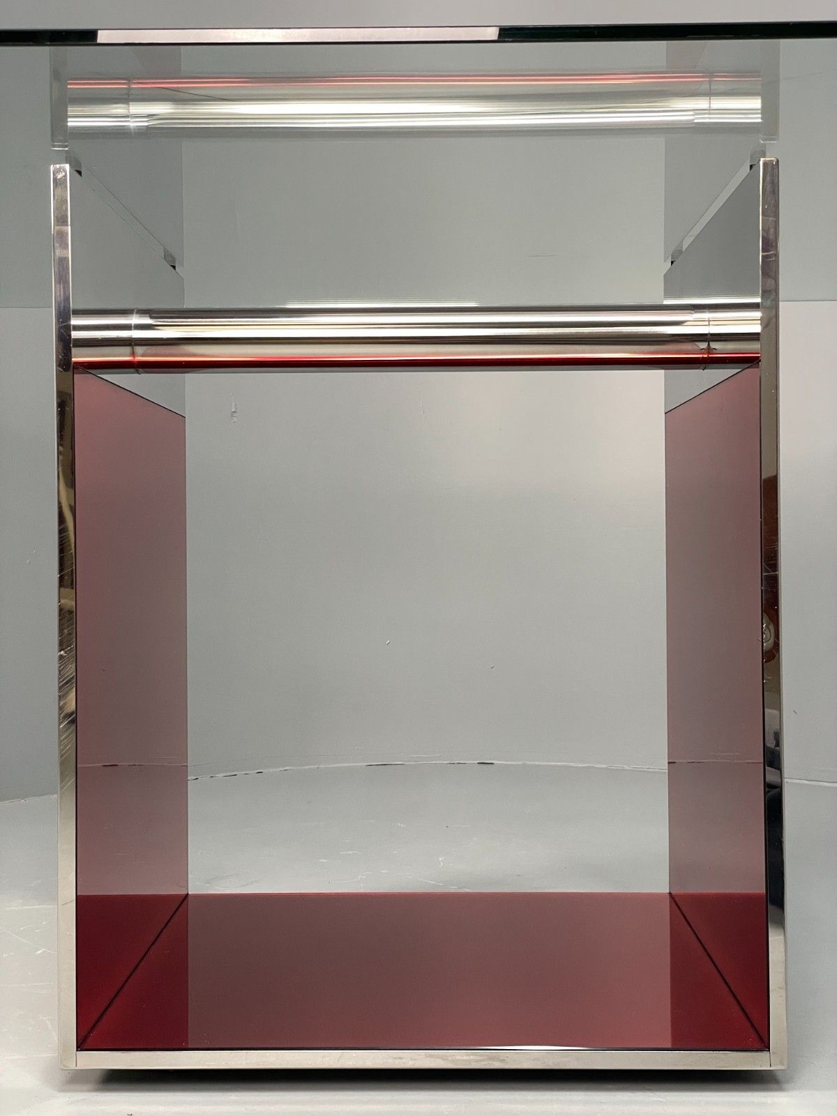 photo vintage Italian Glass Dining Table By Gabriele Buratti For Acerbis Modern Eb11492  Mwoo
