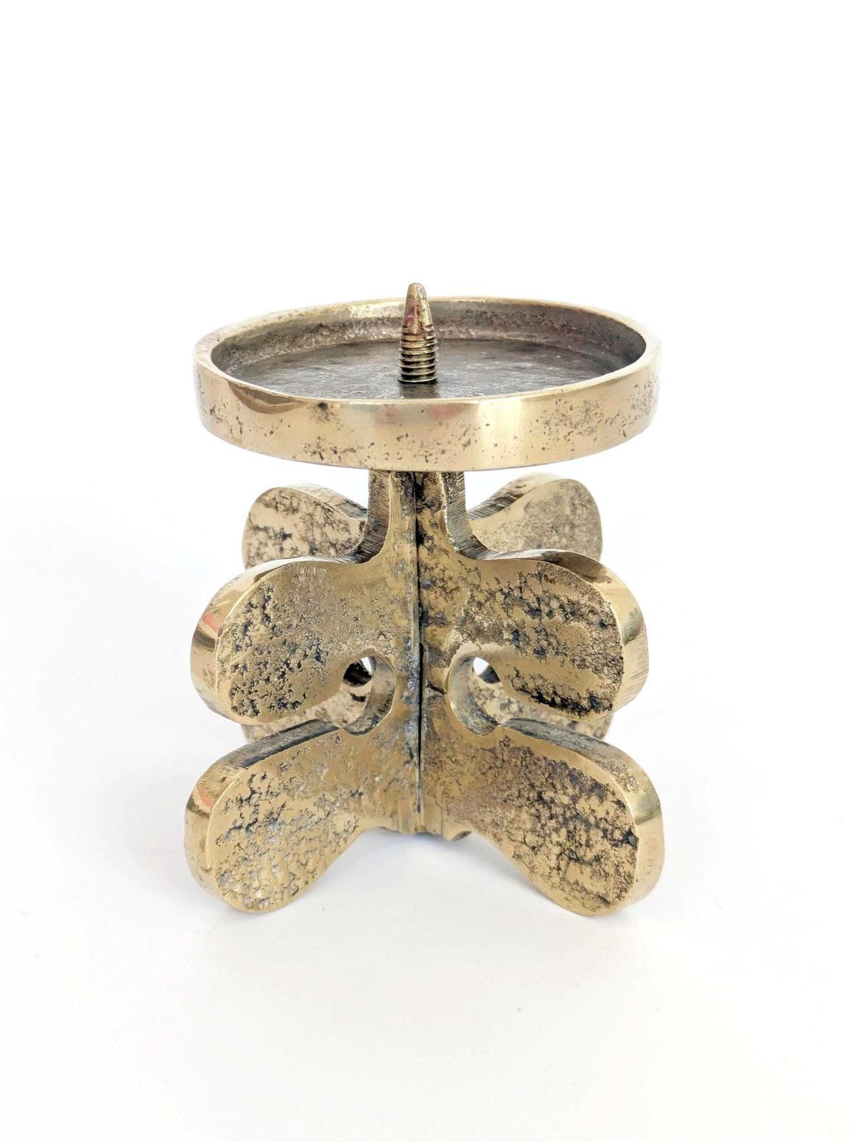 Midcentury Gallo Brass Pillar Candle Holder, Brutalist Design By Giuseppe Gallo, Italy 1960s photo Home Decor