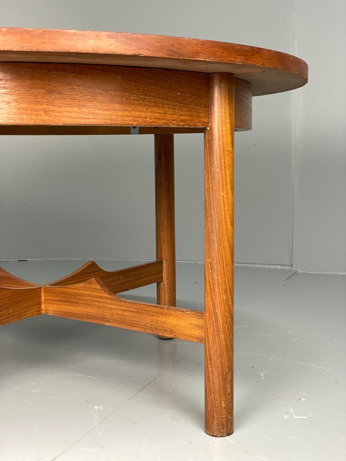 Vintage Teak Coffee Table 1960s Round Shape Mid Century Eb11509 Mwoo photo vinterior