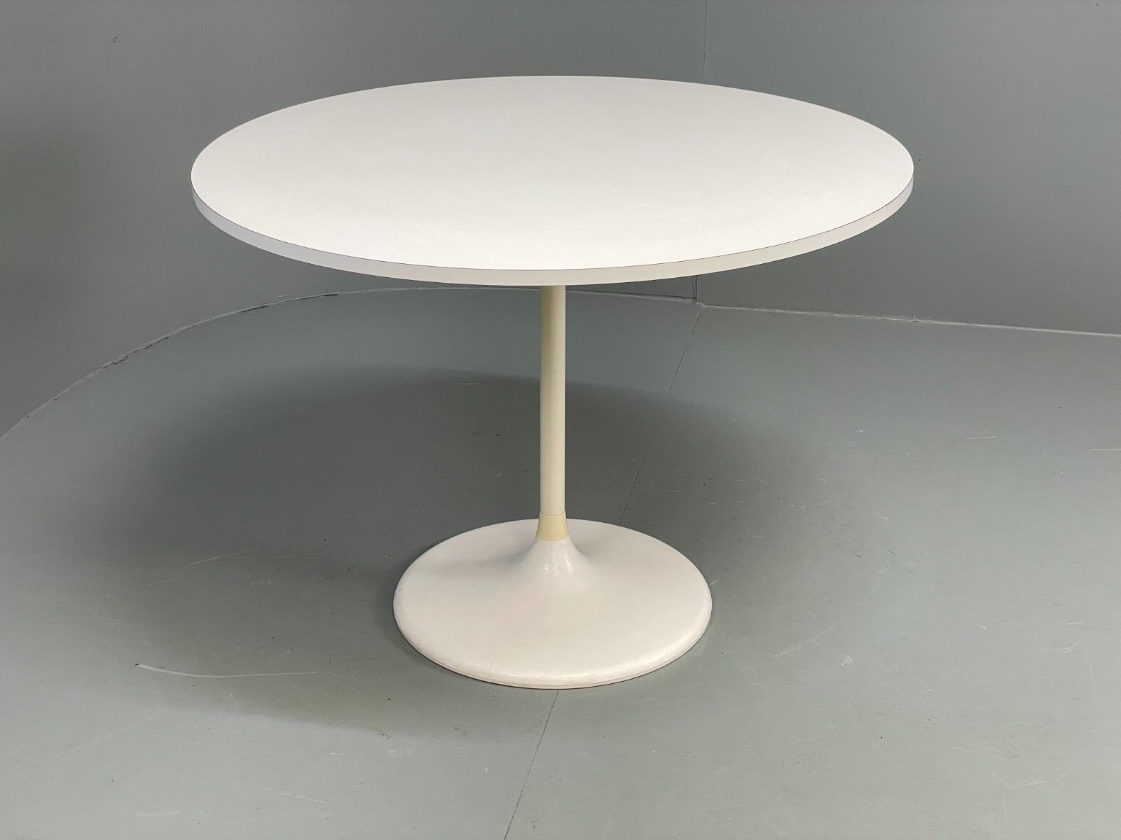 Vintage Round Formica Table White Tulip Base 1960s Retro Kitchen Eb11543 Mwoo