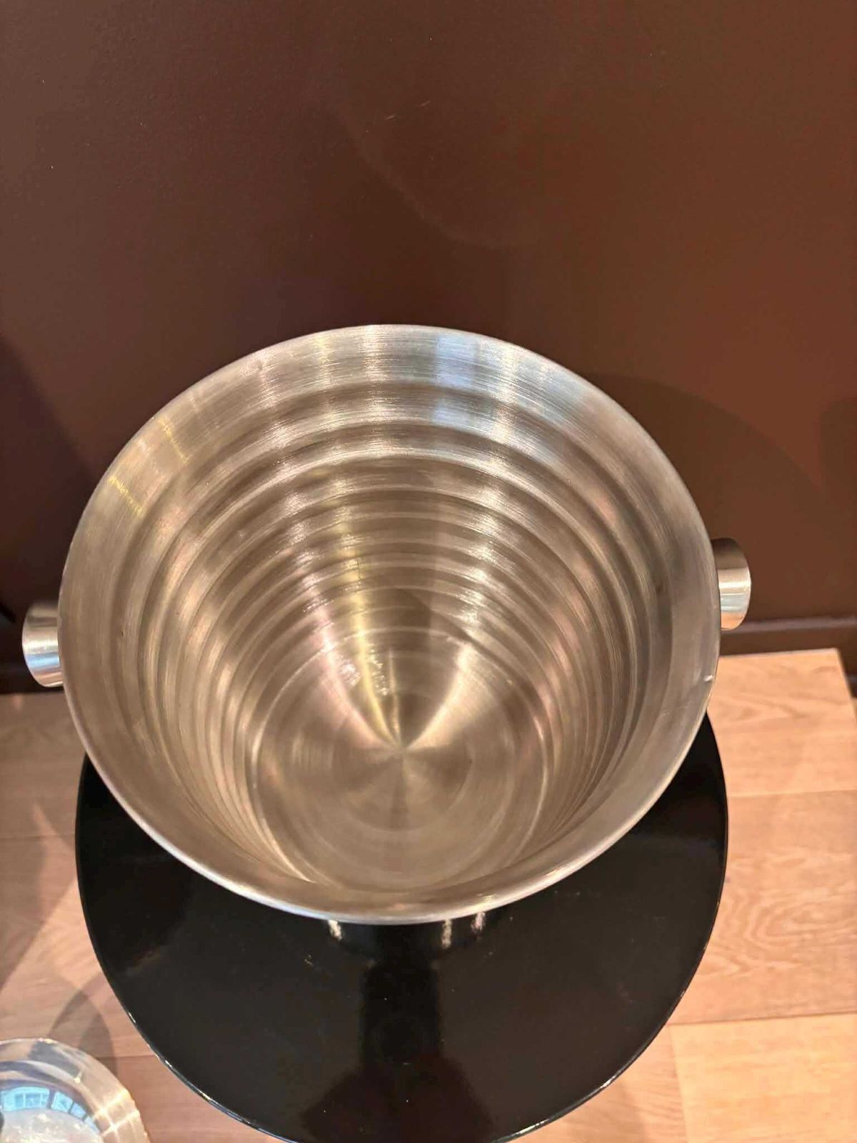 Vintage Art Deco Champagne Bucket: Stainless Steel Wine Chiller, French 80s Bar Decor photo 221.0