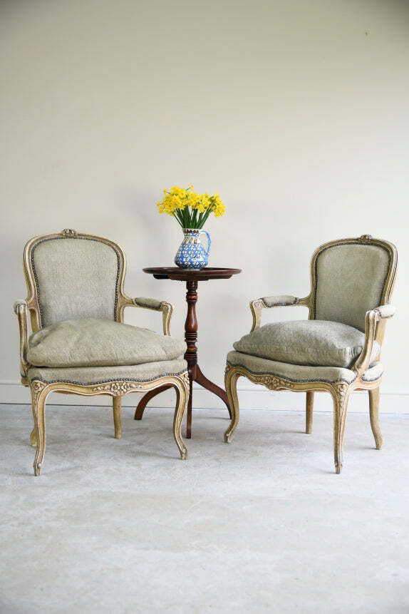 Pair French Style Armchairs, Early 20th Century
