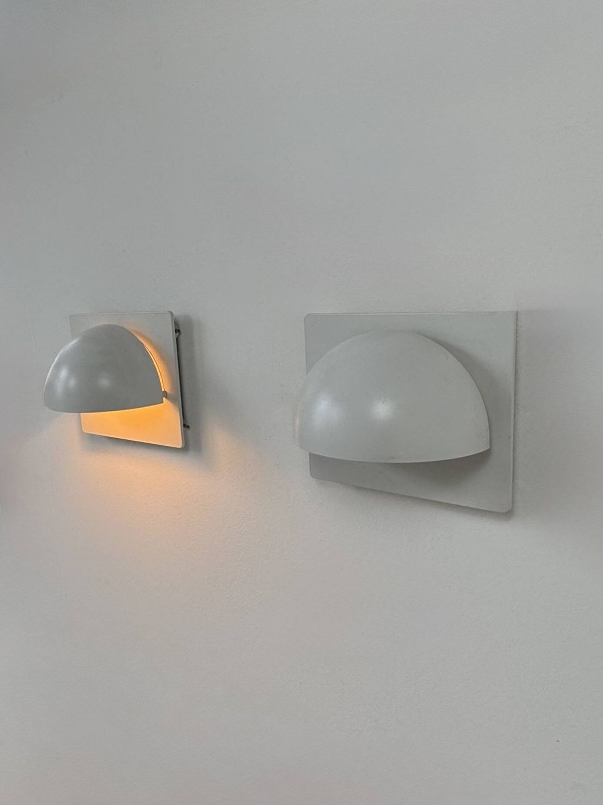Pair Of Vintage Louis Poulsen Wall Lights, Matte White Lacquered Metal, Sweden, 1980. photo Lighting