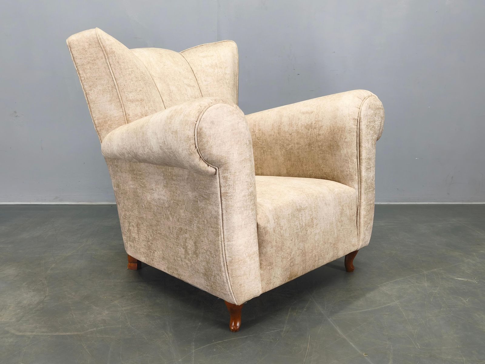 Italian Mid Century Velvet Lounge Armchair, 1950s photo furniture