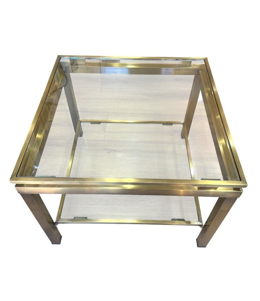 1585.0 A Pair Of 1970s French Gilt Metal Guy Lefevre Style Side Tables photo