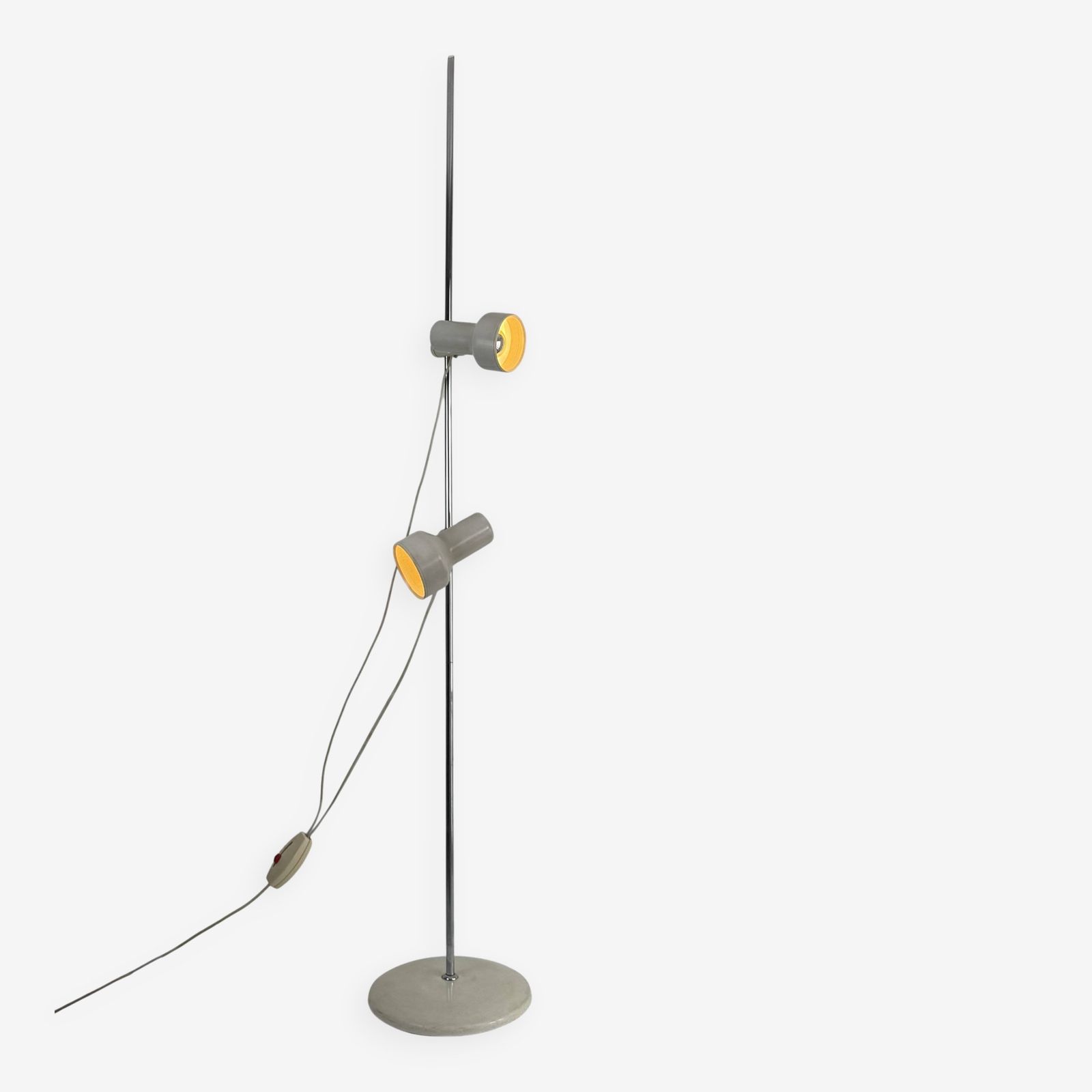 Vintage Adjustable Floor Lamp Chrome And Beige Pressed Abs, France 1970