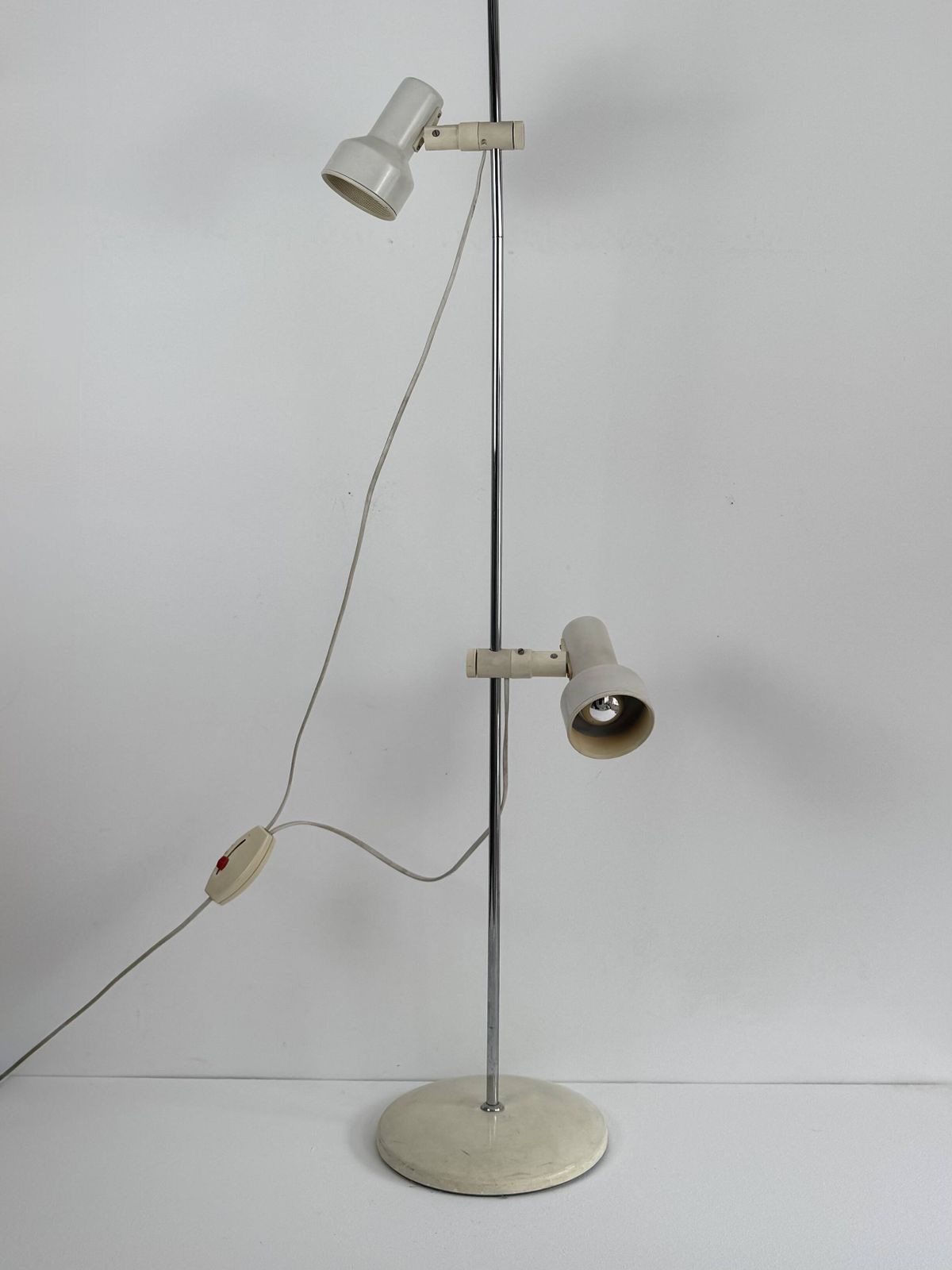 Vintage Adjustable Floor Lamp Chrome And Beige Pressed Abs, France 1970 photo vintage
