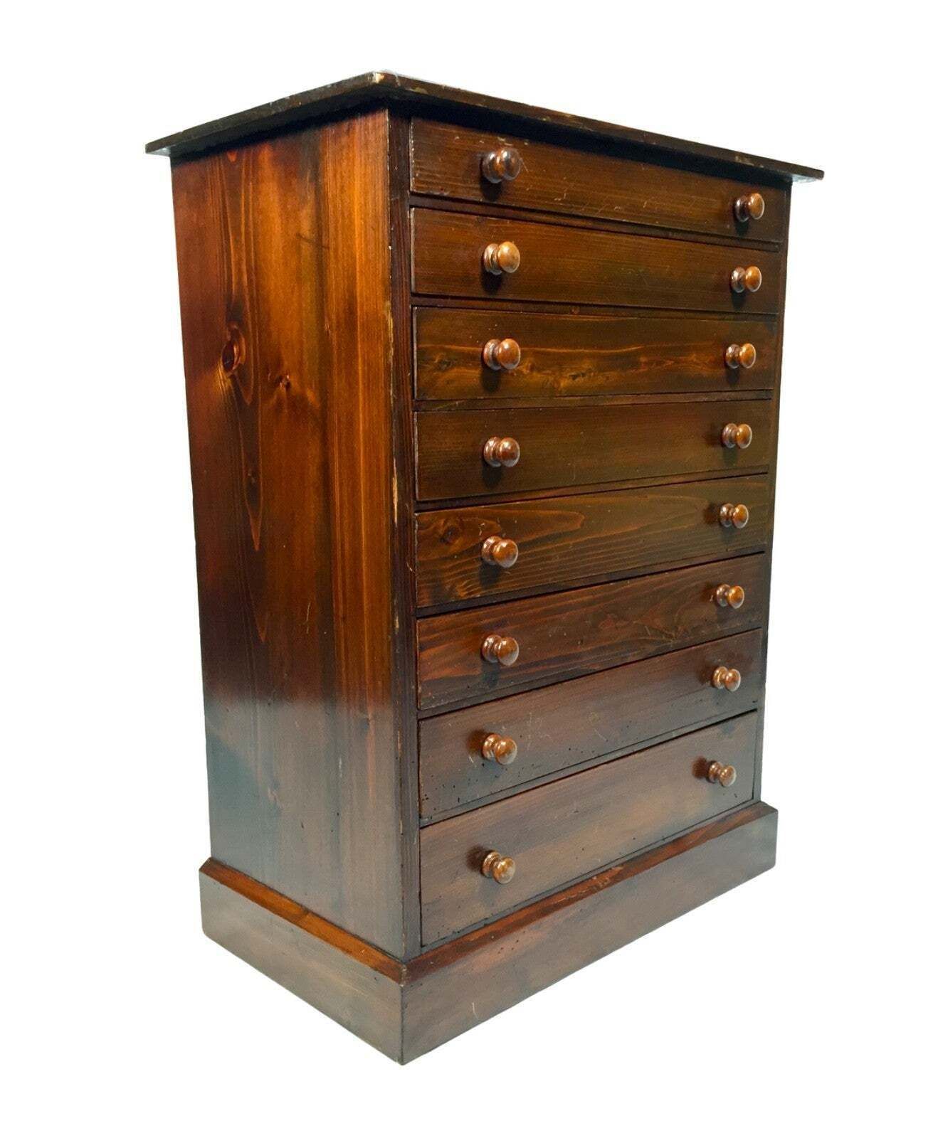 Antique Wooden Large Tabletop Collectors Cabinet Specimen Chest Of Drawers C1900 photo furniture