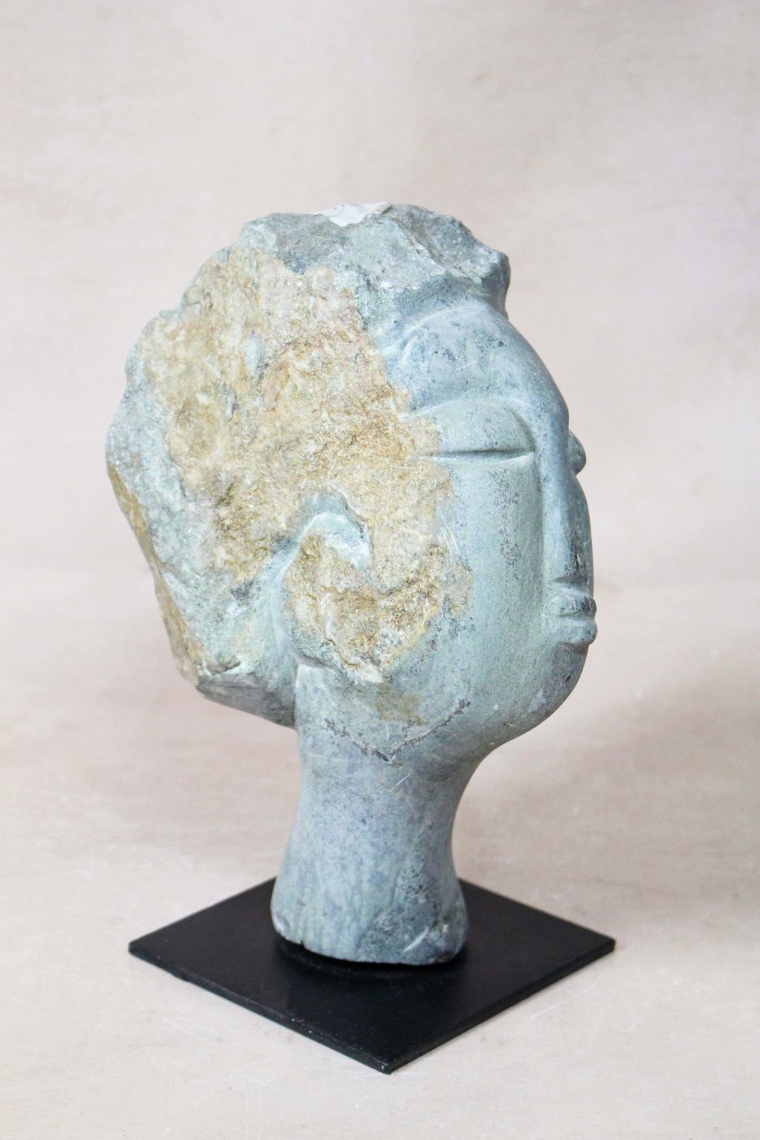 Stone Head Sculpture By Rizimu Chiwawa Zimbabwe 30.7 photo furniture