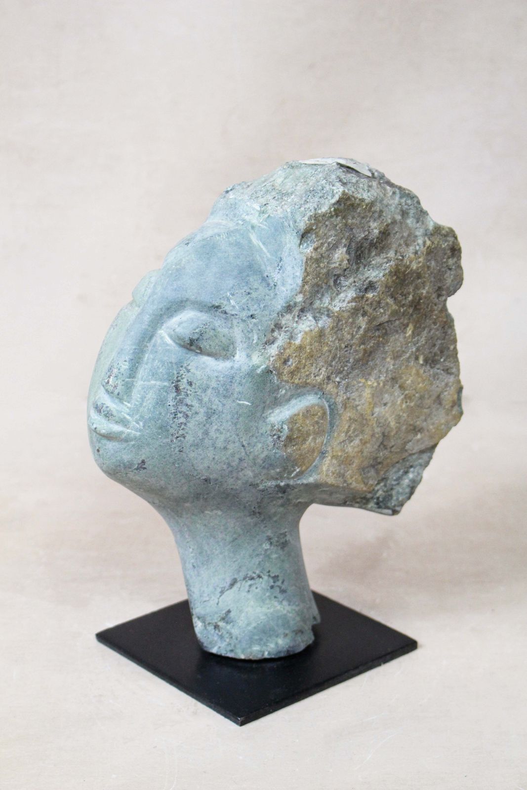 Stone Head Sculpture By Rizimu Chiwawa Zimbabwe 30.7 photo Art