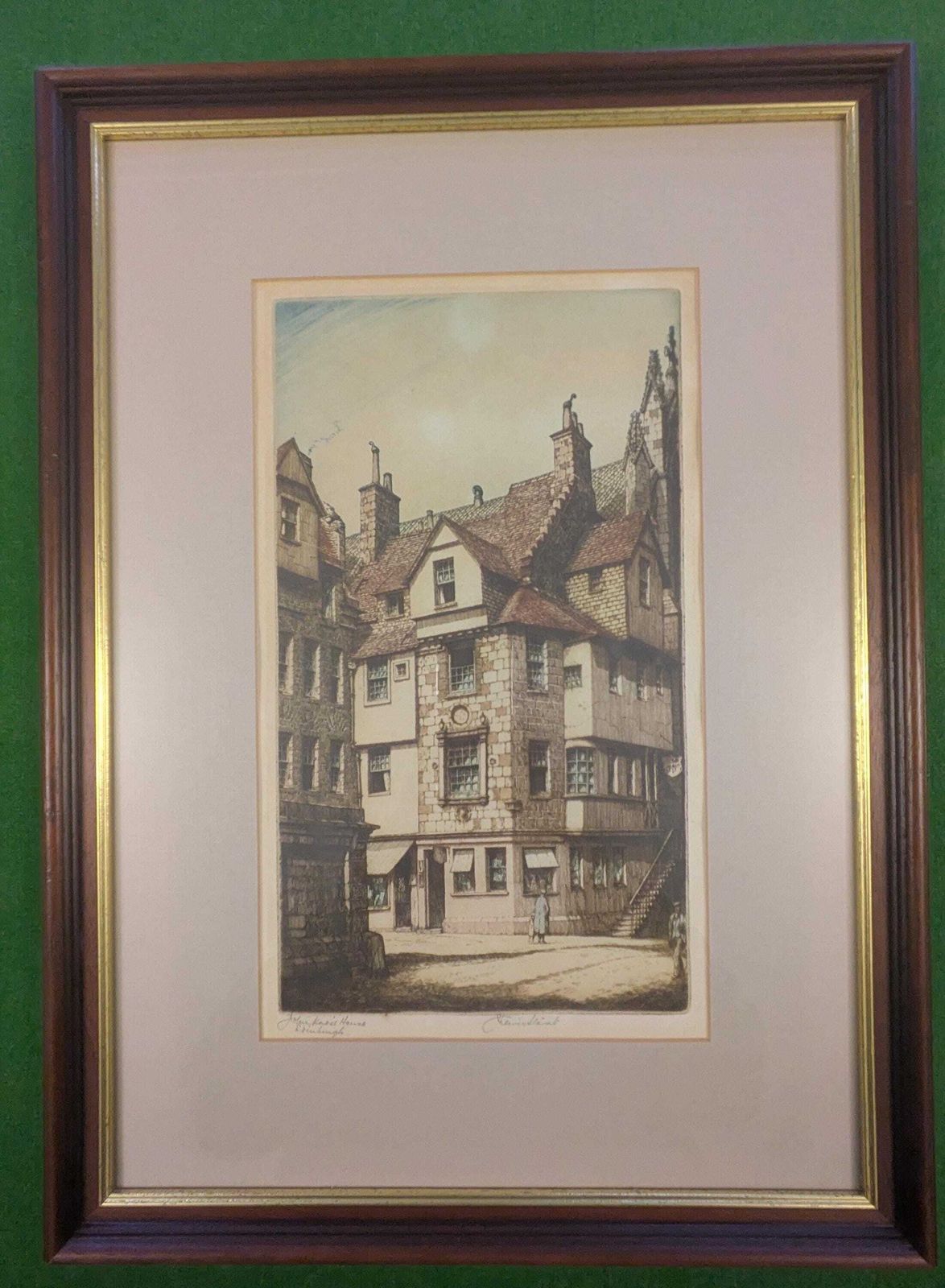 Pair Of Signed Artist’s Proof Colour Etchings By John Lewis Stant (1905 1965) Edinburgh Scenes photo for sale