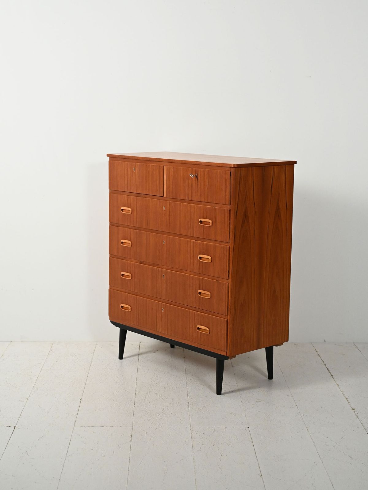 Vintage Scandinavian Chest Of Drawers With Double Upper Drawer photo Furniture