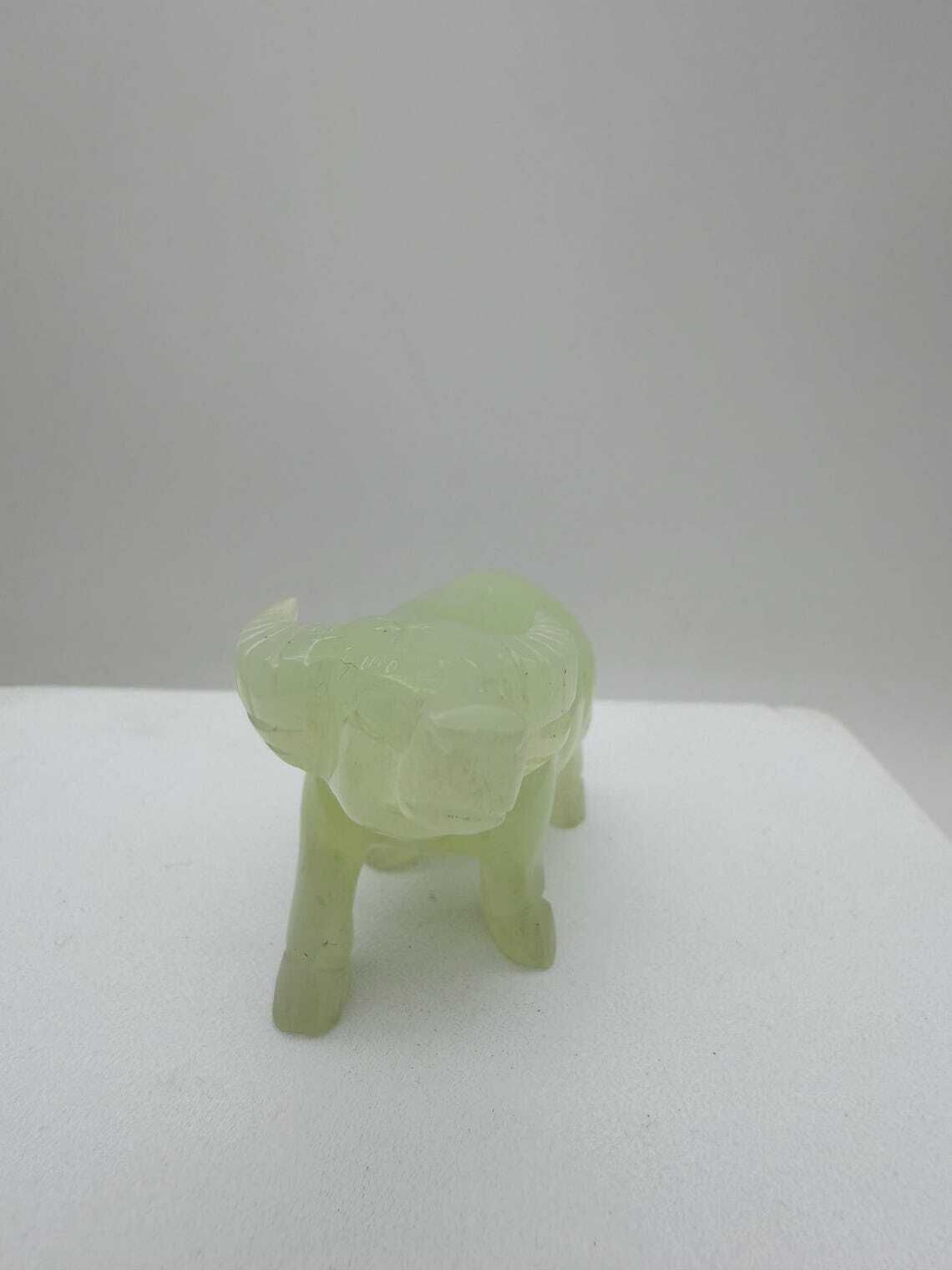photo furniture Vintage Hand Carved Chinese Jade Buffalo Figurine, Small Jade Buffalo Ornament