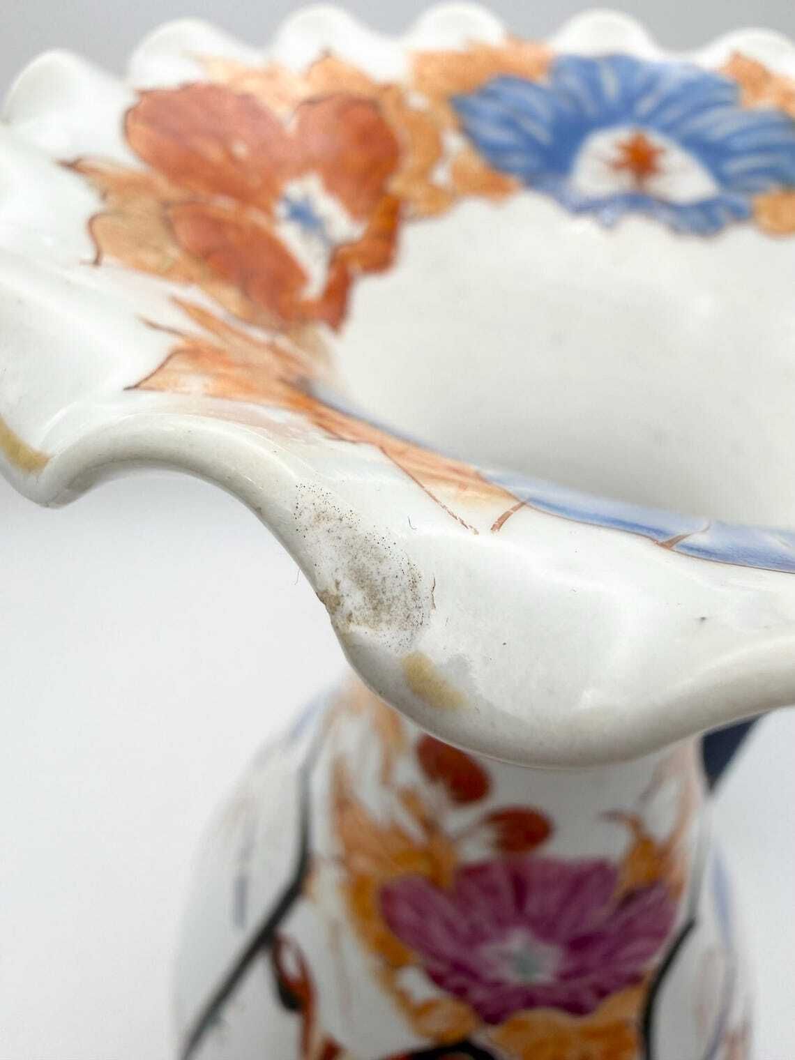 photo vintage Antique Japanese Geisha & Samurai Floral Vase Circa 1900