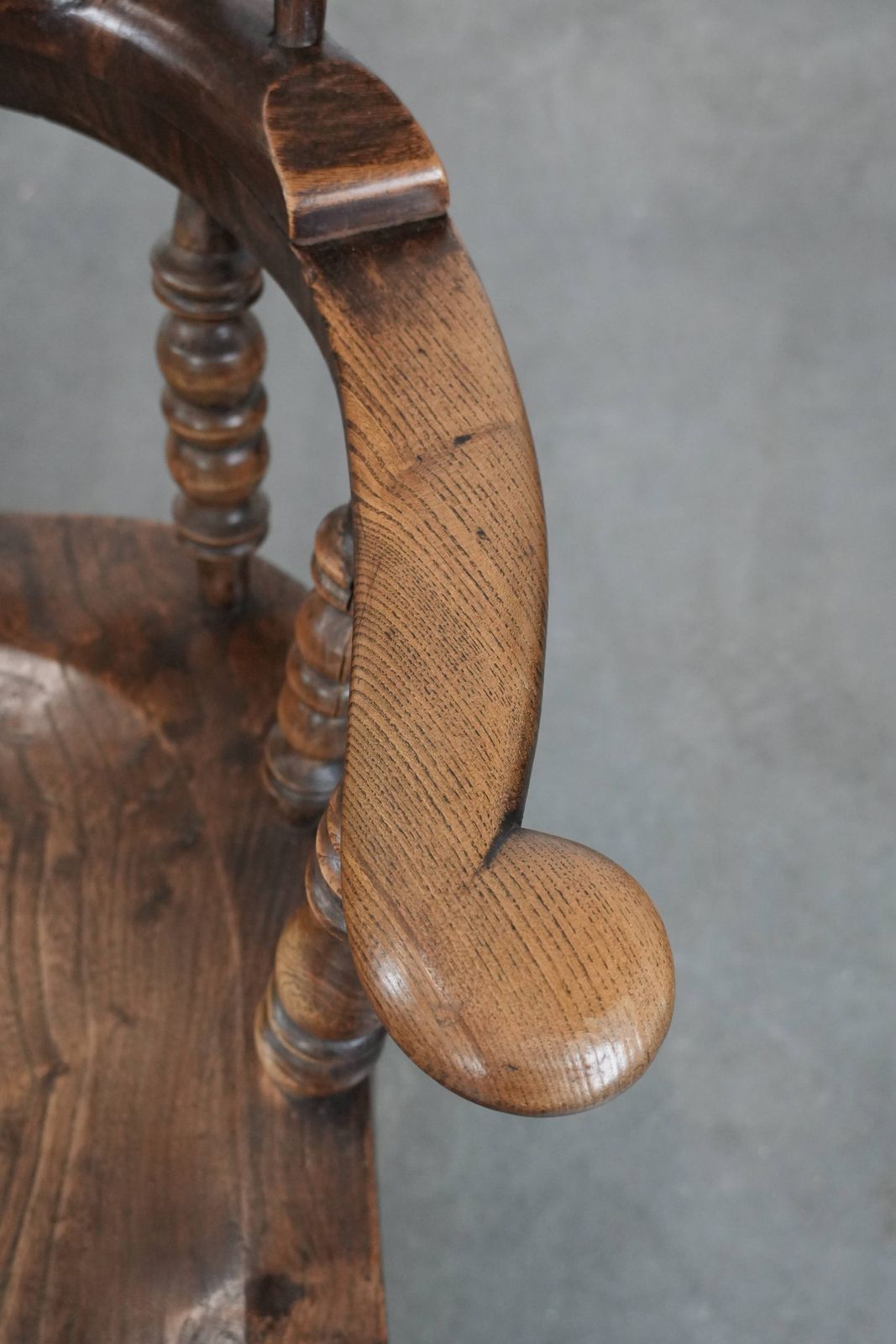 photo furniture Set Of Two Antique English Highback Windsor Chairs From The 18th Century With A Beautiful Color Scheme