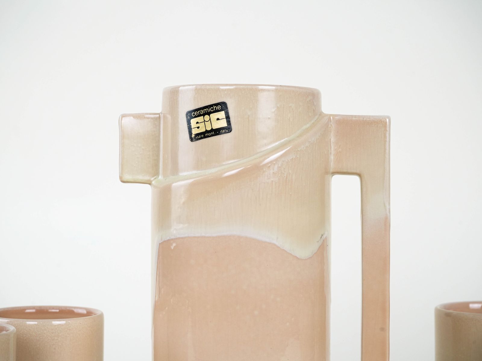 Ceramic Jug And Cup Set, Italian Design, 1960s, Manufacturer: Ceramiche Sic photo Home Decor