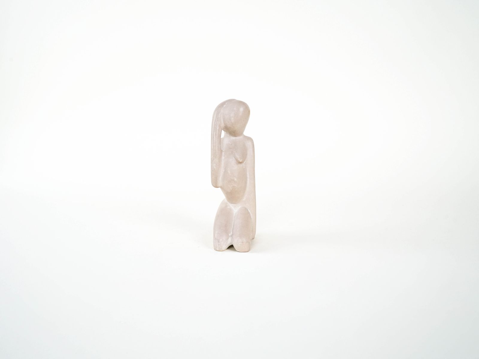 Stone Sculpture Of A Female Figure, Modernist Form, 1980s, Produced In Denmark photo Home Decor