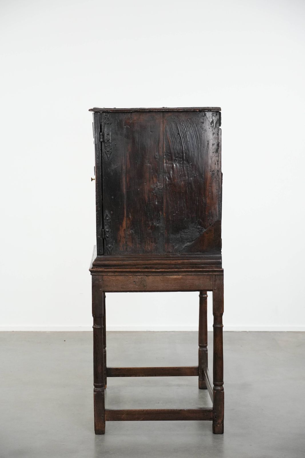 Unique Antique English Cabinet / Cabinet On Stand Of Oak From The 17th Century With Beautiful Original Details photo buy