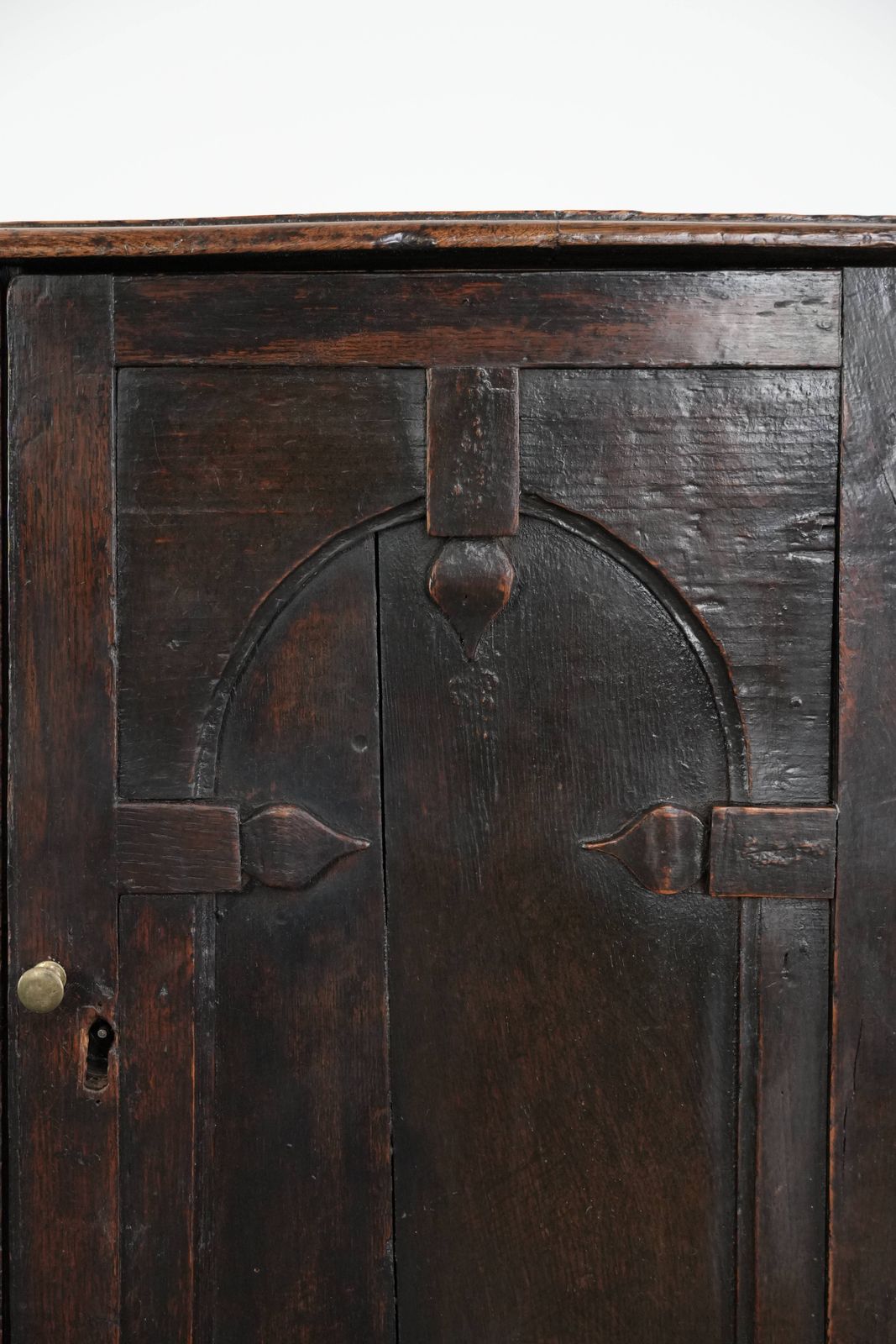Unique Antique English Cabinet / Cabinet On Stand Of Oak From The 17th Century With Beautiful Original Details photo vintage
