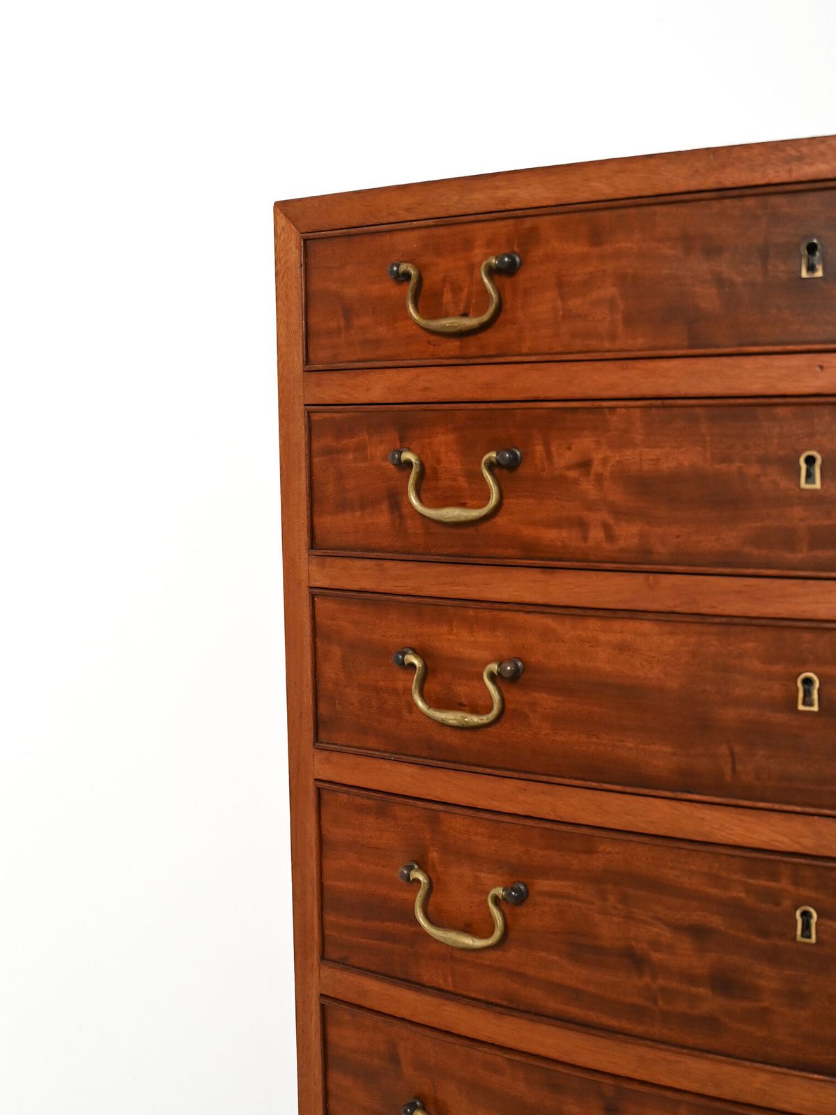 Scandinavian Mahogany Chest Of Drawers With Brass Handles photo vinterior