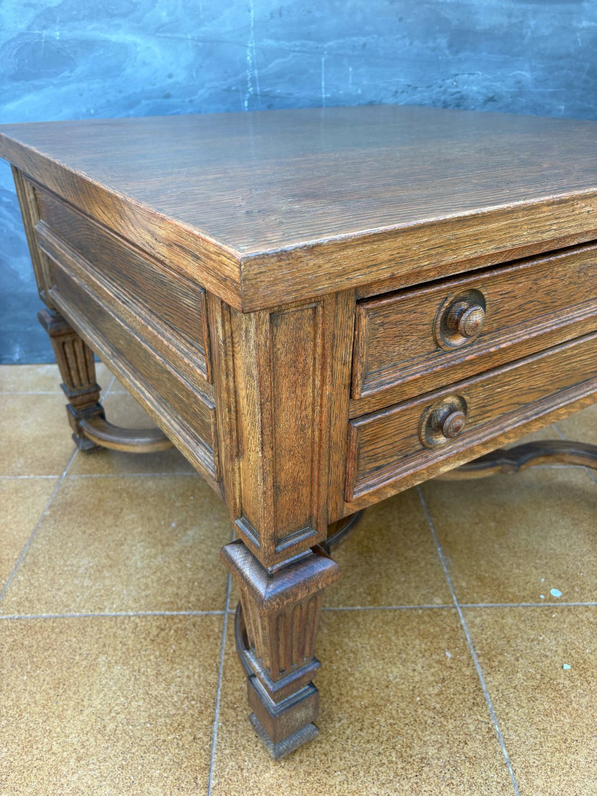 Pair Of Spanish Classical Revival Style Oak Side Tables, Mid 20th Century photo buy