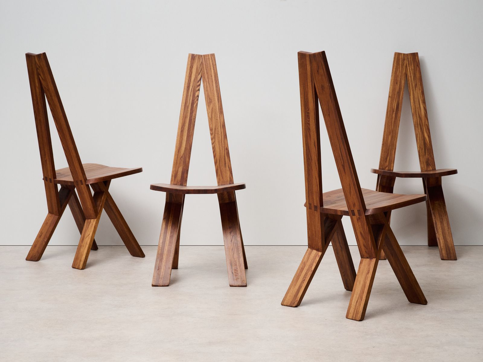 S45 Chairs In Elm By Pierre Chapo, France, 1979, Set Of 4 photo for sale