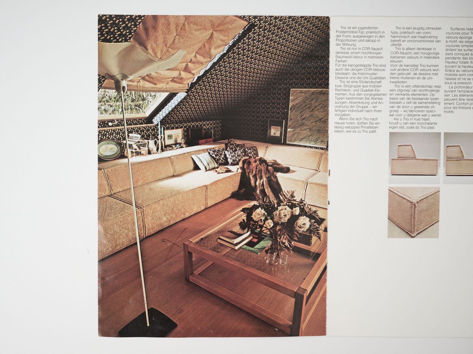 Trio Modular Sofa By Franz Hero & Karl Odermatt For Team Form Ag, Cor Germany, 1970s photo vintage