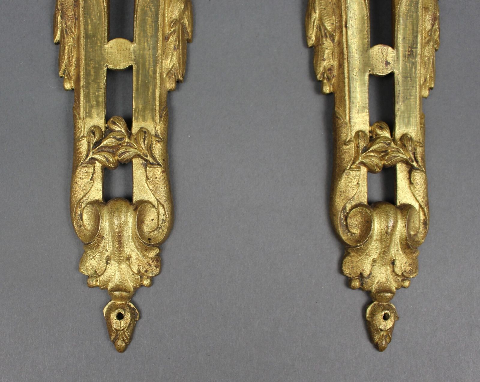 Pair Of Louis XVI Style Gilt Bronze Furniture Mounts C.1890 photo for sale