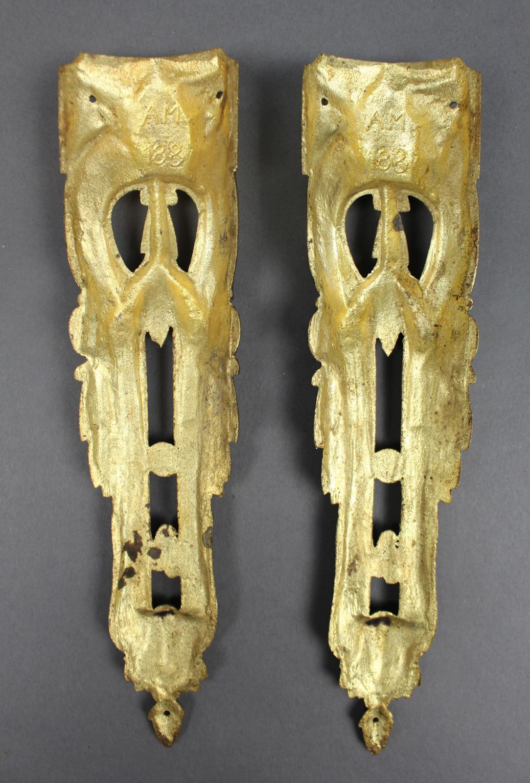 Pair Of Louis XVI Style Gilt Bronze Furniture Mounts C.1890 photo Home Fixtures