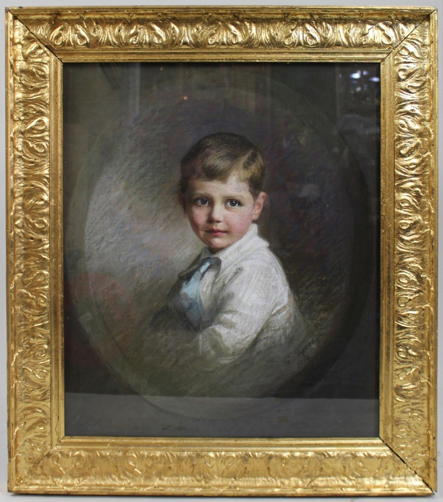Pair Of Early 20th Century Pastel Portraits By Emily Eyres photo furniture