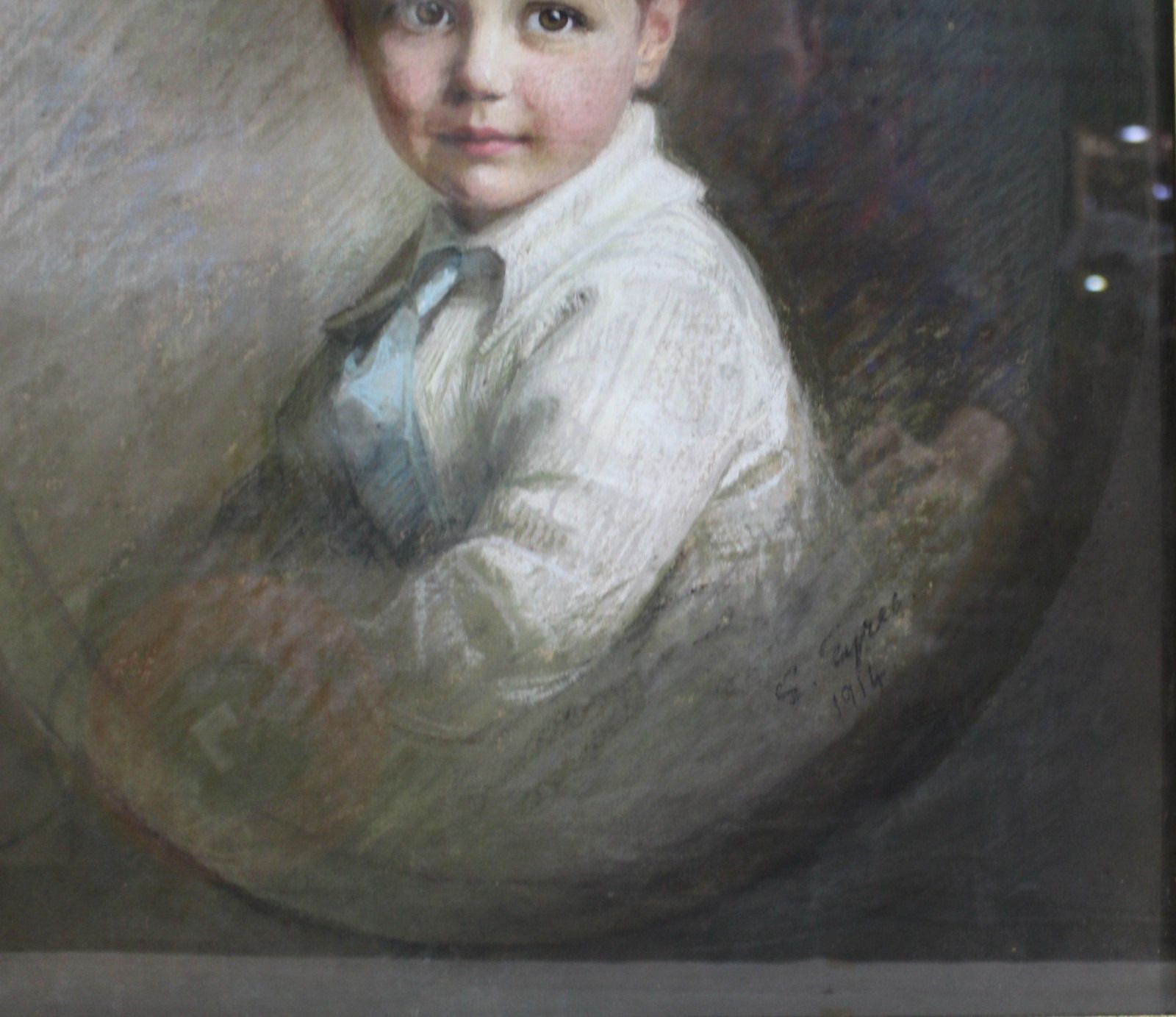 Pair Of Early 20th Century Pastel Portraits By Emily Eyres photo 1800.0