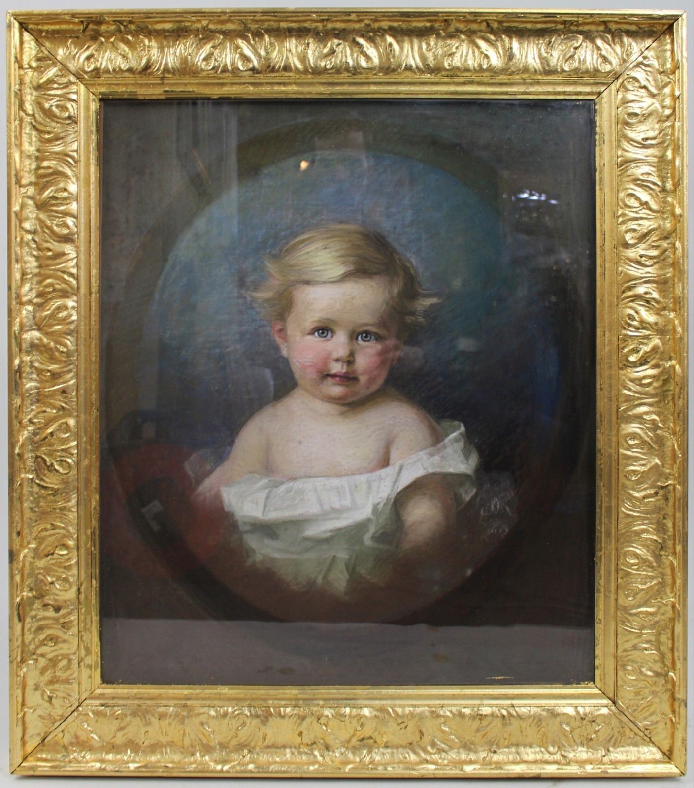 Pair Of Early 20th Century Pastel Portraits By Emily Eyres photo buy