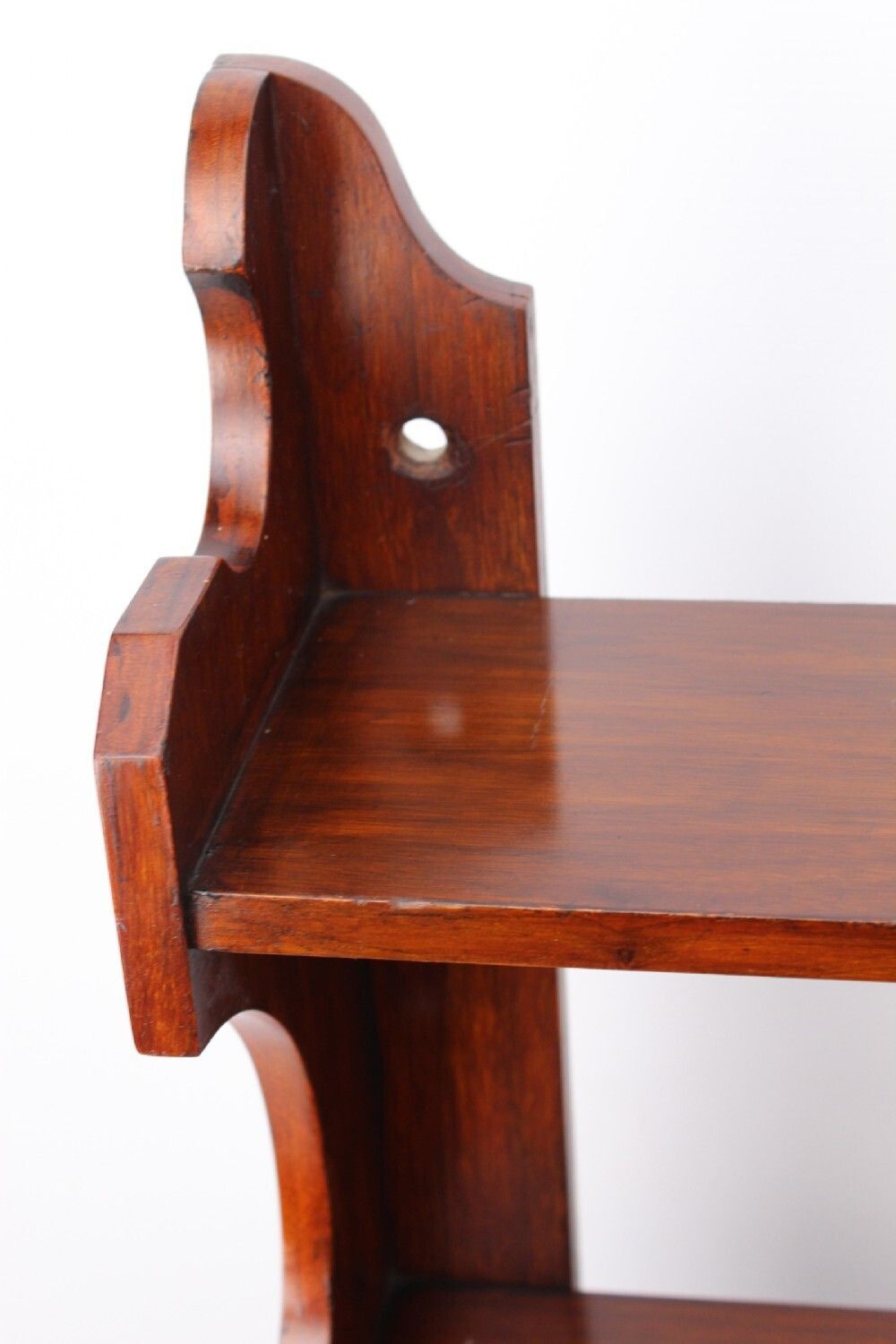 photo for sale Large Victorian Walnut Hanging Wall Shelf & Cabinet