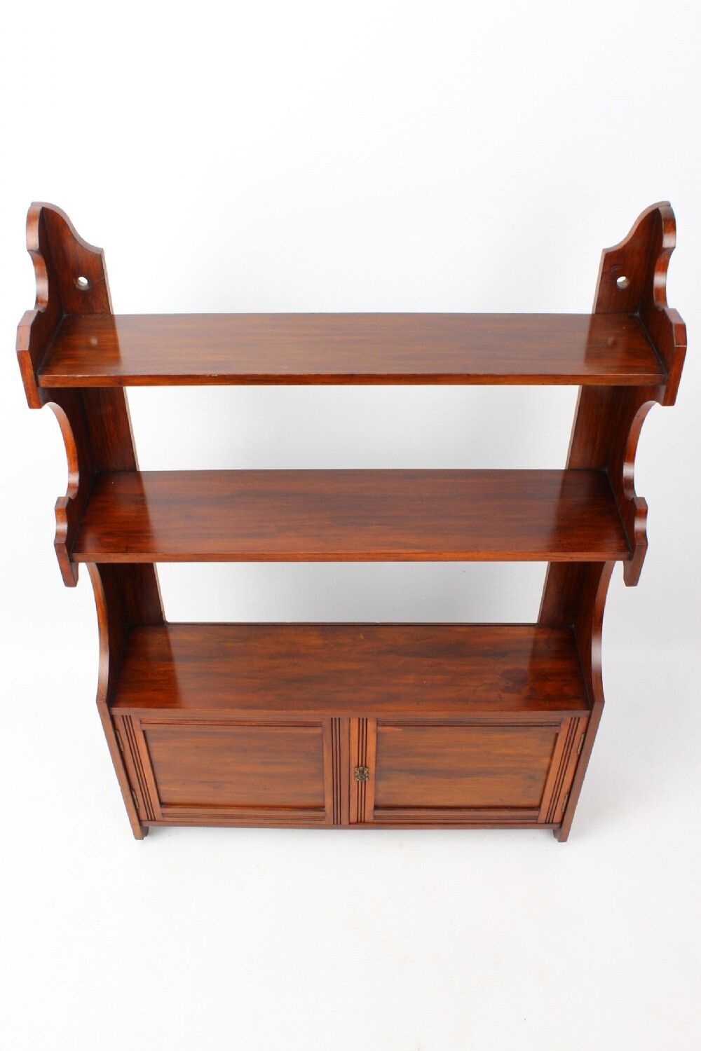 photo vinterior Large Victorian Walnut Hanging Wall Shelf & Cabinet