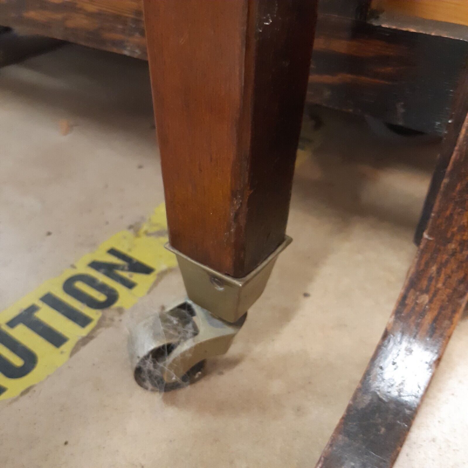 photo for sale Antique Georgian Mahogany D Shaped Console Table With Original Brass Castors