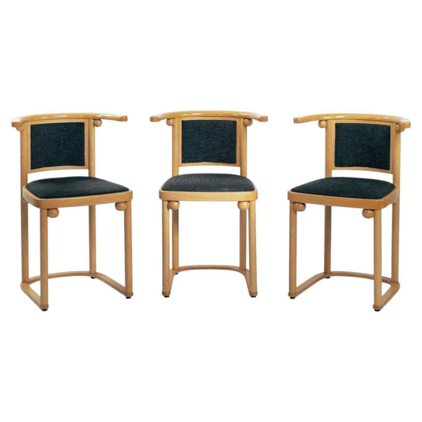 Art Nouveau Fledermaus Chairs By Josef Hoffmann For Wittmann, Set Of 3