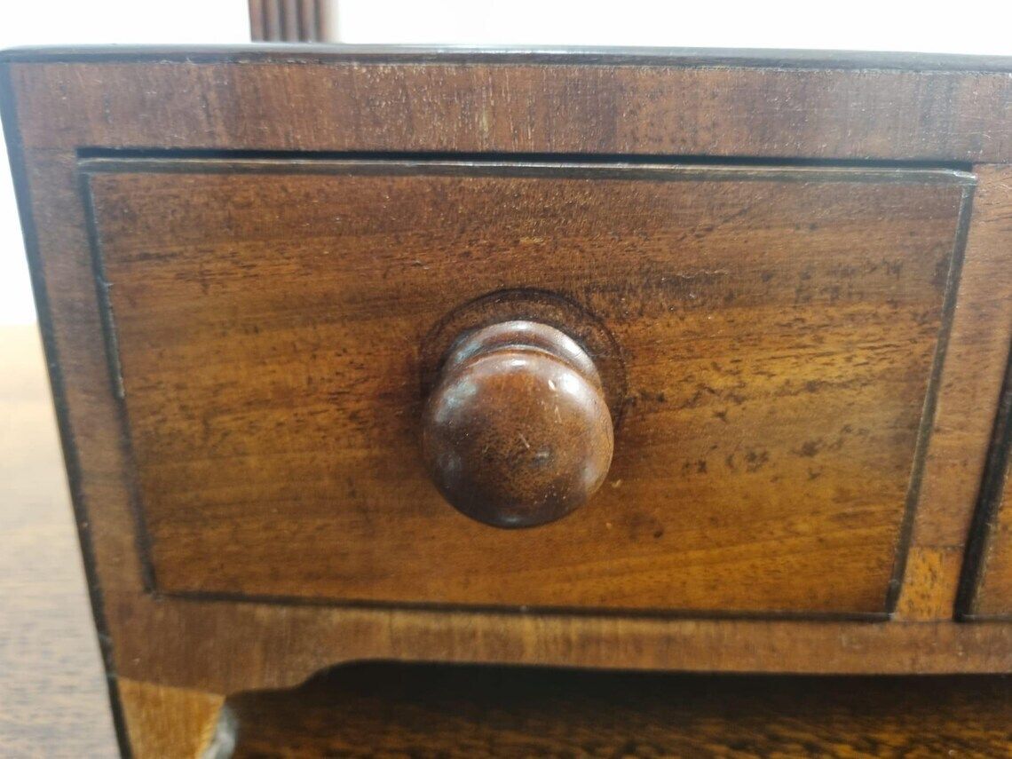 Antique Dressing Table Mirror / Three Drawers / C1920 photo 236.0